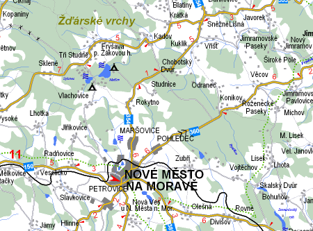 Frysava is in the center of the Zdarske Hills.